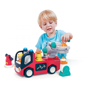 اسباب بازی ماشین آتش نشانی موزیکال هولی تویز Hola Toys مدل E8998 _ماشین اسباب بازی